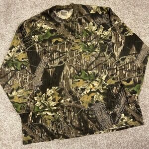 Jerzees Outdoors Long Sleeve Pocket Shirt Men 3X Camo Mossy Oak Break Up Vintage